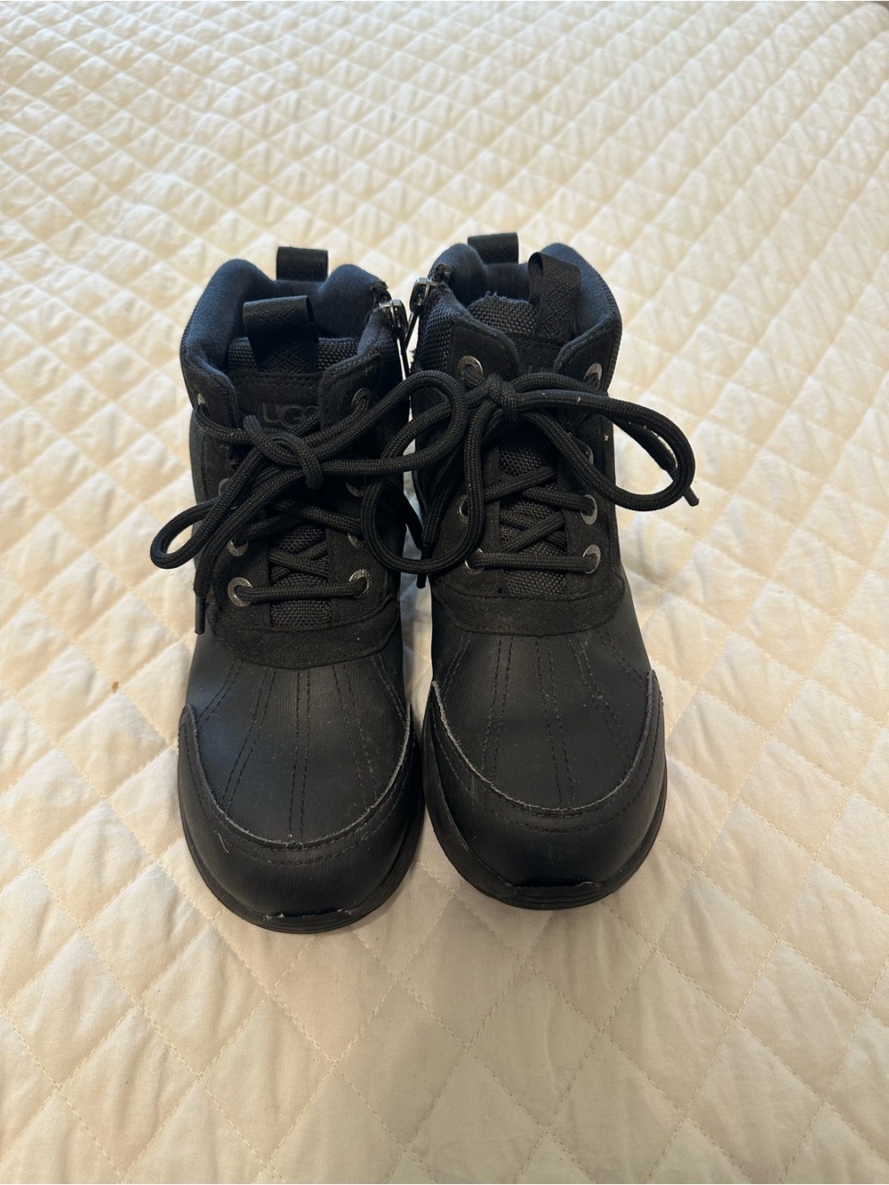 UGG Kids Black Lace-Up Winter Boots